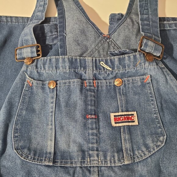 Vintage Big Mac Blue Denim Bibbed Overall Men's Size 42 x 30 Made in USA - Picture 3 of 6